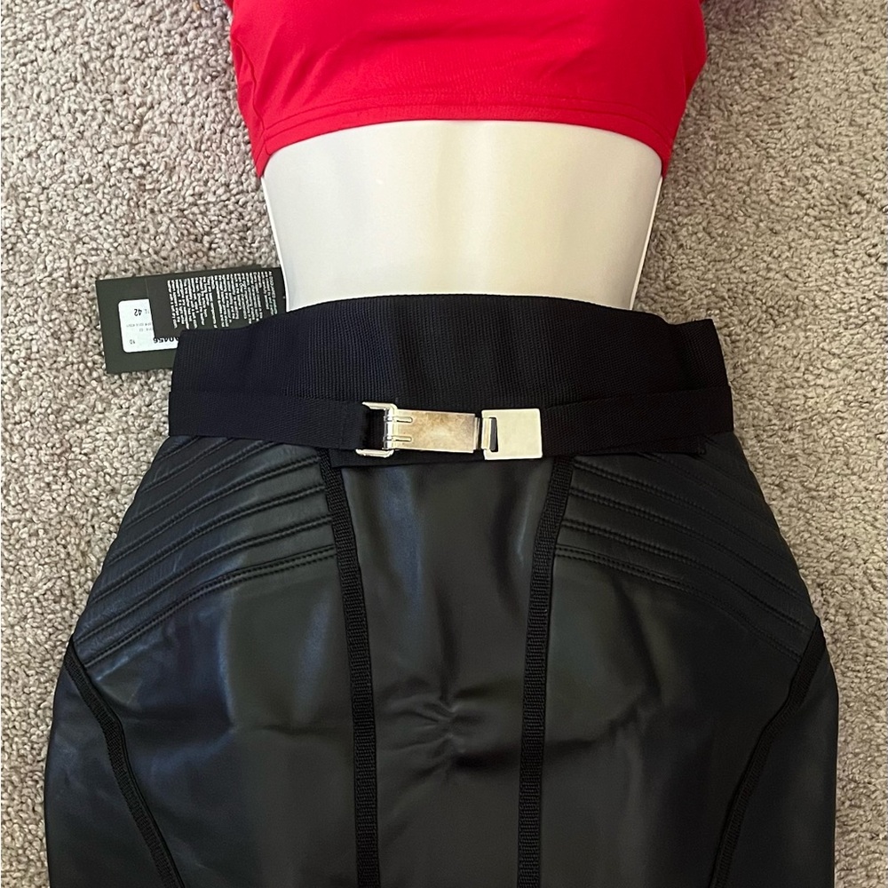 Dsquared2 Black Leather Skirt Size 6 NWT